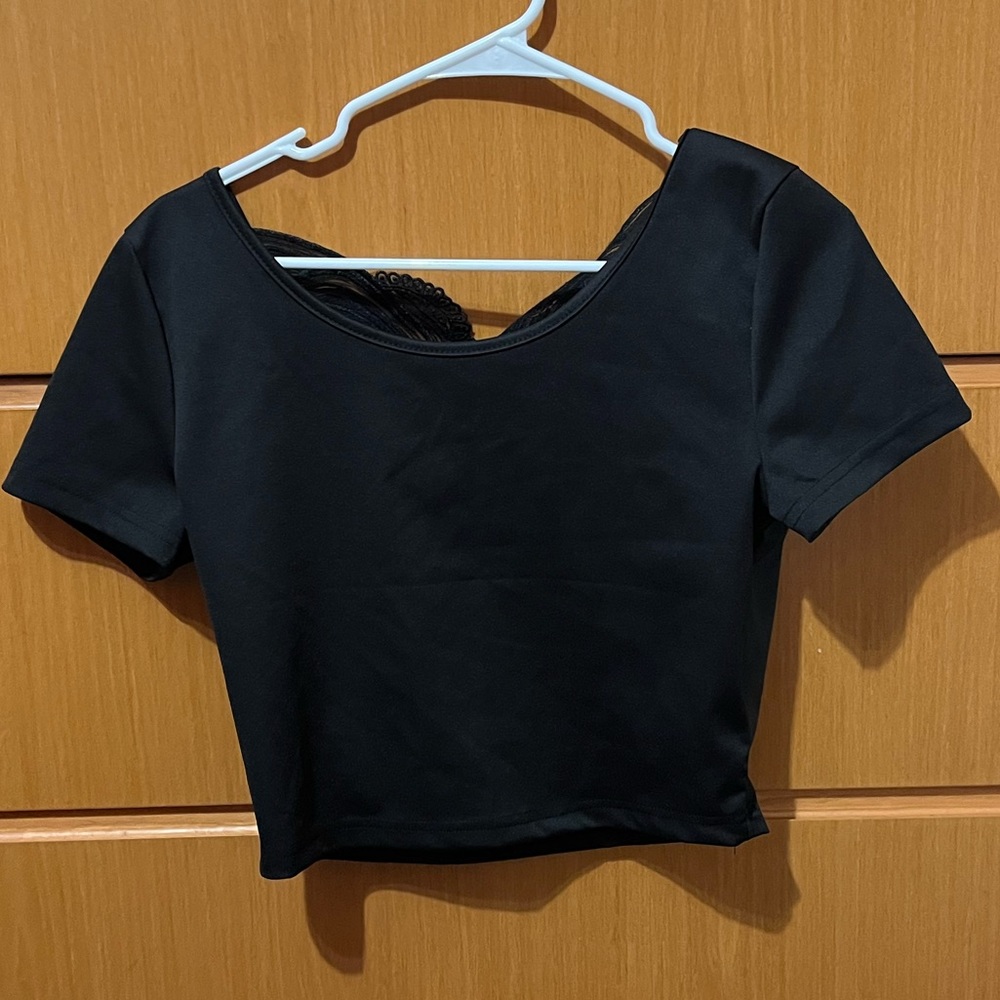 Black silky crop top! Clarence sale limited time!!!